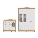 Ver imagem 3 de Quarto Infantil com Guarda-Roupas e Cômoda com Janelas Maya Provençal Yescasa Branco/Brilho/Amêndoa