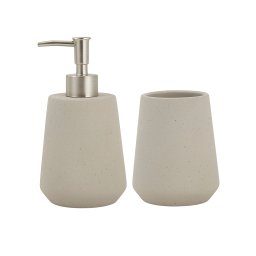 Kit Lavabo de Porta Líquido e Difusor em Cimento Cinza - 2 Peças - 1