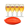 Kit 4 Taças Cálice Stella Artois 250ml + Petisqueira Folha - 1