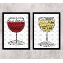 Ver imagem 1 de Kit 2 Quadros Vinho Branco E Vinho Tinto 45x34cm - com vidro:Madeira preta