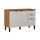 Ver imagem 1 de Balcão de Cozinha Modulado Firenze 3 Portas e 2 Gaveta S/ Tampo P/pia 120cm Amendola/nude Prime Tx