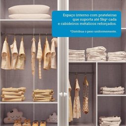 Quarto de Bebê com Guarda-roupa Cômoda e Berço com Capitonê 100% Mdf Maya Clássico Espresso Móveis - 11