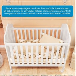 Quarto de Bebê com Guarda-roupa Cômoda e Berço com Capitonê 100% Mdf Maya Clássico Espresso Móveis - 13