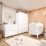 Quarto de Bebê com Guarda-roupa Cômoda e Berço com Capitonê 100% Mdf Maya Clássico Espresso Móveis - 2