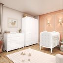 Ver imagem 2 de Quarto de Bebê com Guarda-roupa Cômoda e Berço com Capitonê 100% Mdf Maya Clássico Espresso Móveis