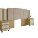 Ver imagem 2 de Cabeceira Estofada Extensível Casal/queen/king com 2 Mesas de Apoio 4 Gavetas Suiça