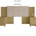 Ver imagem 4 de Cabeceira Estofada Extensível Casal/queen/king com 2 Mesas de Apoio 4 Gavetas Suiça