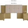 Cabeceira Estofada Extensível Casal/queen/king com 2 Mesas de Apoio 4 Gavetas Suiça - 4