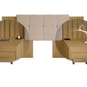 Ver imagem 5 de Cabeceira Estofada Extensível Casal/queen/king com 2 Mesas de Apoio 4 Gavetas Suiça