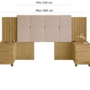 Ver imagem 4 de Cabeceira Estofada Extensível Casal/Queen/King com 2 Mesas de Apoio 4 Gavetas Suiça Bege