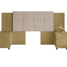 Cabeceira Estofada Extensível Casal/queen/king com 2 Mesas de Apoio 4 Gavetas Suiça - 3