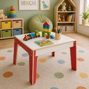 Ver imagem 1 de Mesinha Infantil Madeira Didatica Mesa Vermelha MDF Estudos Lanche Multiuso Quarto Infantil Brinqued