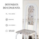 Ver imagem 4 de Conjunto de Mesa Retangular 180x75cm Tampo Granito Ocre 8 Cadeiras Lavínea Branco/Botanic Bege