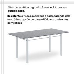 Conjunto de Mesa Retangular 180x75cm Tampo Granito Ocre 8 Cadeiras Lavínea - 10