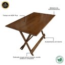Ver imagem 2 de Mesa Dobrável de Madeira 4 Lugares Retangular MDF 120x70 Imbuia Dkadidecor