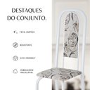 Ver imagem 5 de Conjunto de Mesa Retangular 180x75cm Tampo Granito Ocre 8 Cadeiras Lavínea