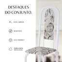 Ver imagem 5 de Conjunto de Mesa Retangular 180x75cm Tampo Granito Ocre 8 Cadeiras Lavínea Branco/Arabesco