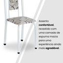 Ver mais imagens de Conjunto de Mesa Retangular 180x75cm Tampo Granito Ocre 8 Cadeiras Lavínea Branco/Arabesco
