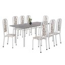 Ver imagem 2 de Conjunto de Mesa Retangular 180x75cm Tampo Granito Ocre 8 Cadeiras Lavínea