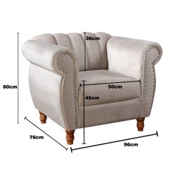 Conjunto Realeza Sofá com Poltronas Chesterfield Decoração - 8