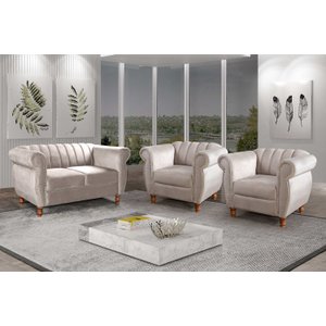 Conjunto Realeza Sofá com Poltronas Chesterfield Decoração