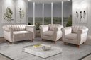 Ver imagem 1 de Conjunto Realeza Sofá com Poltronas Chesterfield Decoração Bege Claro