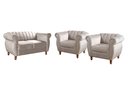 Ver imagem 2 de Conjunto Realeza Sofá com Poltronas Chesterfield Decoração Bege Claro