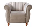 Ver imagem 6 de Conjunto Realeza Sofá com Poltronas Chesterfield Decoração Bege Claro
