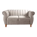 Ver imagem 4 de Conjunto Realeza Sofá com Poltronas Chesterfield Decoração Bege Claro