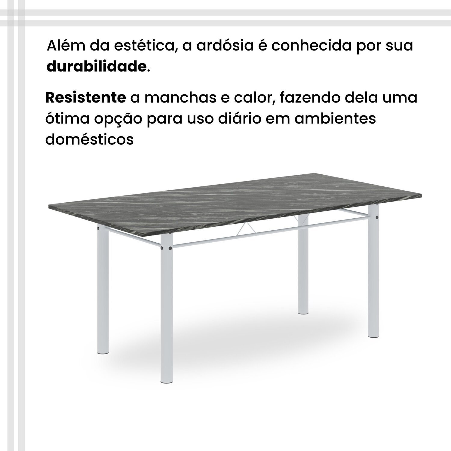 Conjunto de Mesa Retangular 180x75cm Tampo Ardósia Indiana 8 Cadeiras Lavínea - 10