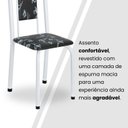 Ver mais imagens de Conjunto de Mesa Retangular 180x75cm Tampo Ardósia Indiana 8 Cadeiras Lavínea Branco/Preto Floral