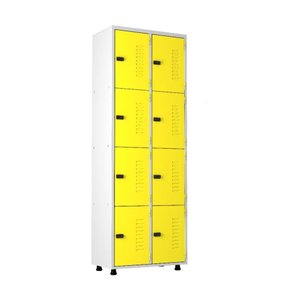 Armário Roupeiro Aço 8 Portas Academia Guarda Volume Ea702 Amarelo