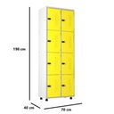 Ver imagem 2 de Armário Roupeiro Aço 8 Portas Academia Guarda Volume Ea702 Amarelo
