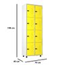 Armário Roupeiro Aço 8 Portas Academia Guarda Volume Ea702 Amarelo - 2