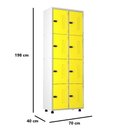 Ver imagem 2 de Armário Roupeiro Aço 8 Portas Academia Guarda Volume Ea702 Amarelo