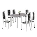 Ver imagem 2 de Conjunto de Mesa Retangular 140x75cm Tampo Granito Ocre 6 Cadeiras Lavínea Branco/Preto Floral