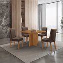 Ver imagem 4 de Mesa de Jantar Olímpia 90cm Tampo MDF Laminado Canto Copo com 4 Cadeiras Carolina