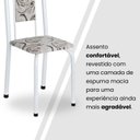 Ver mais imagens de Conjunto de Mesa Retangular 140x75cm Tampo Granito Ocre 6 Cadeiras Lavínea Branco/Arabesco