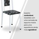 Ver mais imagens de Conjunto de Mesa Retangular 140x75cm Tampo Granito Topázio 6 Cadeiras Lavínea Branco/Preto Floral