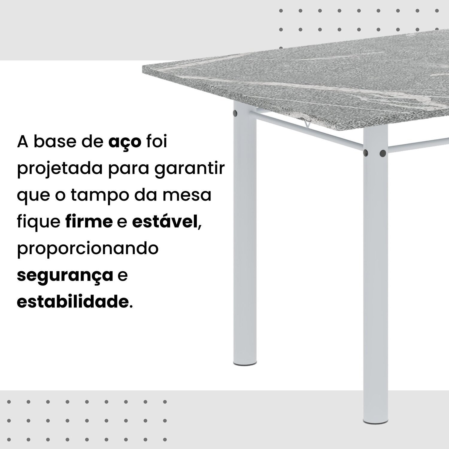 Conjunto de Mesa Retangular 140x75cm Tampo Granito Topázio 6 Cadeiras Lavínea - 11