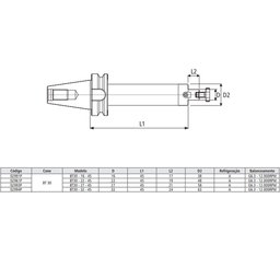 Porta Fresa Facear Modelo Bt30 - 22 - 45 - Mas 403 Bt/ Din 3937 - 2