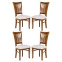 Ver imagem 1 de Kit 4 Cadeiras de Jantar em Madeira Anthurium Estofada Linho Bege L82 Rmi