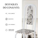 Ver imagem 5 de Conjunto de Mesa Retangular 140x75cm Tampo Granito Topázio 6 Cadeiras Lavínea
