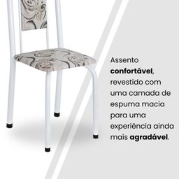 Conjunto de Mesa Retangular 140x75cm Tampo Granito Topázio 6 Cadeiras Lavínea - 8
