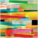 Ver imagem 2 de Quadro Filete De Cores Único Tela No Chassi 80X80Cm