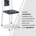 Ver mais imagens de Conjunto de Mesa Retangular 140x75cm Tampo de Vidro 6 Cadeiras Lavínea Branco/Preto Floral