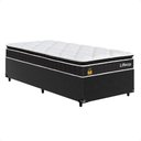 Ver imagem 1 de Cama Box Base Solteiro + Colchão Life D33 Pillow Top 88x188cm - Preto - e-Shop Casa