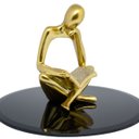 Ver imagem 2 de Kit Enfeite Decorativo Figura Abstrata Homem Pensador Reflexão Ampulheta Decoração Ambientes - Kit a