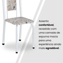 Ver mais imagens de Conjunto de Mesa Retangular 140x75cm Tampo de Vidro 6 Cadeiras Lavínea Branco/Botanic Bege