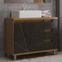 Ver imagem 1 de Gabinete de Banheiro 02 Portas 03 Gavetas 100cm com Cuba Ref 1000